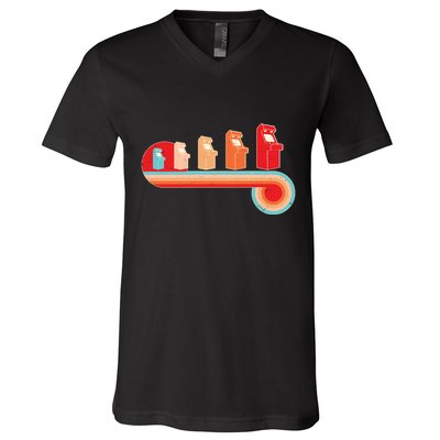 Retro Vintage Video Game Arcade Machines V-Neck T-Shirt