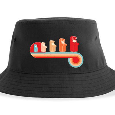 Retro Vintage Video Game Arcade Machines Sustainable Bucket Hat