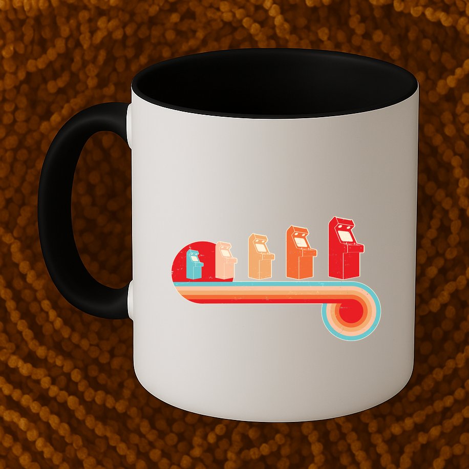 Retro Vintage Video Game Arcade Machines Mug