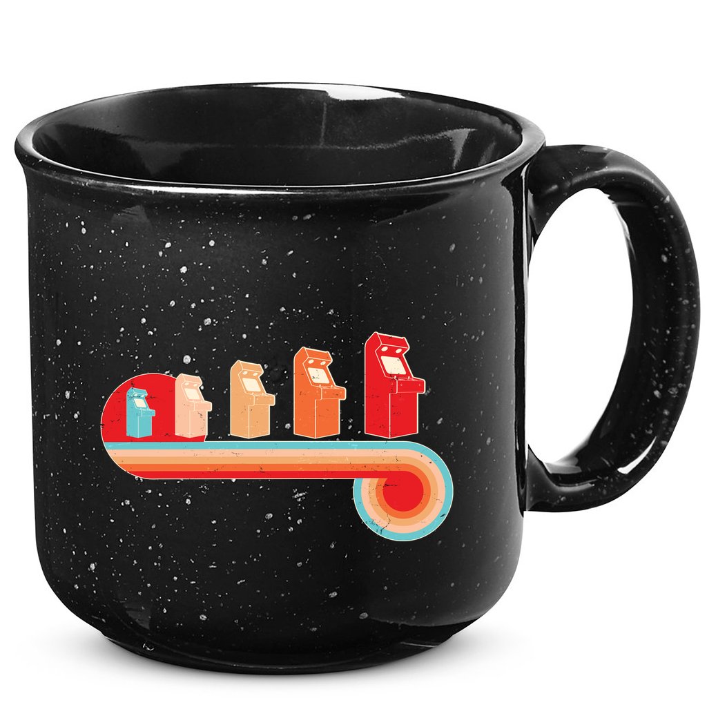 Retro Vintage Video Game Arcade Machines 15oz Campfire Ceramic Mug