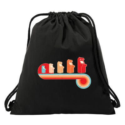 Retro Vintage Video Game Arcade Machines Drawstring Bag