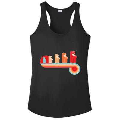 Retro Vintage Video Game Arcade Machines Ladies PosiCharge Competitor Racerback Tank