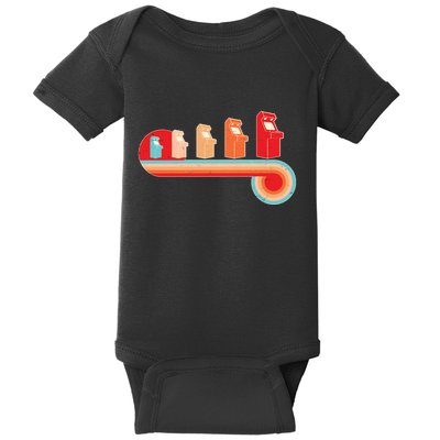 Retro Vintage Video Game Arcade Machines Baby Bodysuit