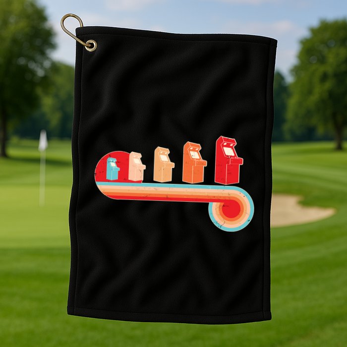 Retro Vintage Video Game Arcade Machines Golf Towel