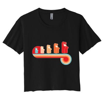 Retro Vintage Video Game Arcade Machines Crop Top