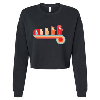 Retro Vintage Video Game Arcade Machines Cropped Pullover Crew