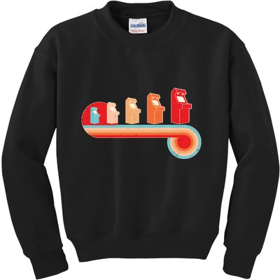 Retro Vintage Video Game Arcade Machines Kids Sweatshirt