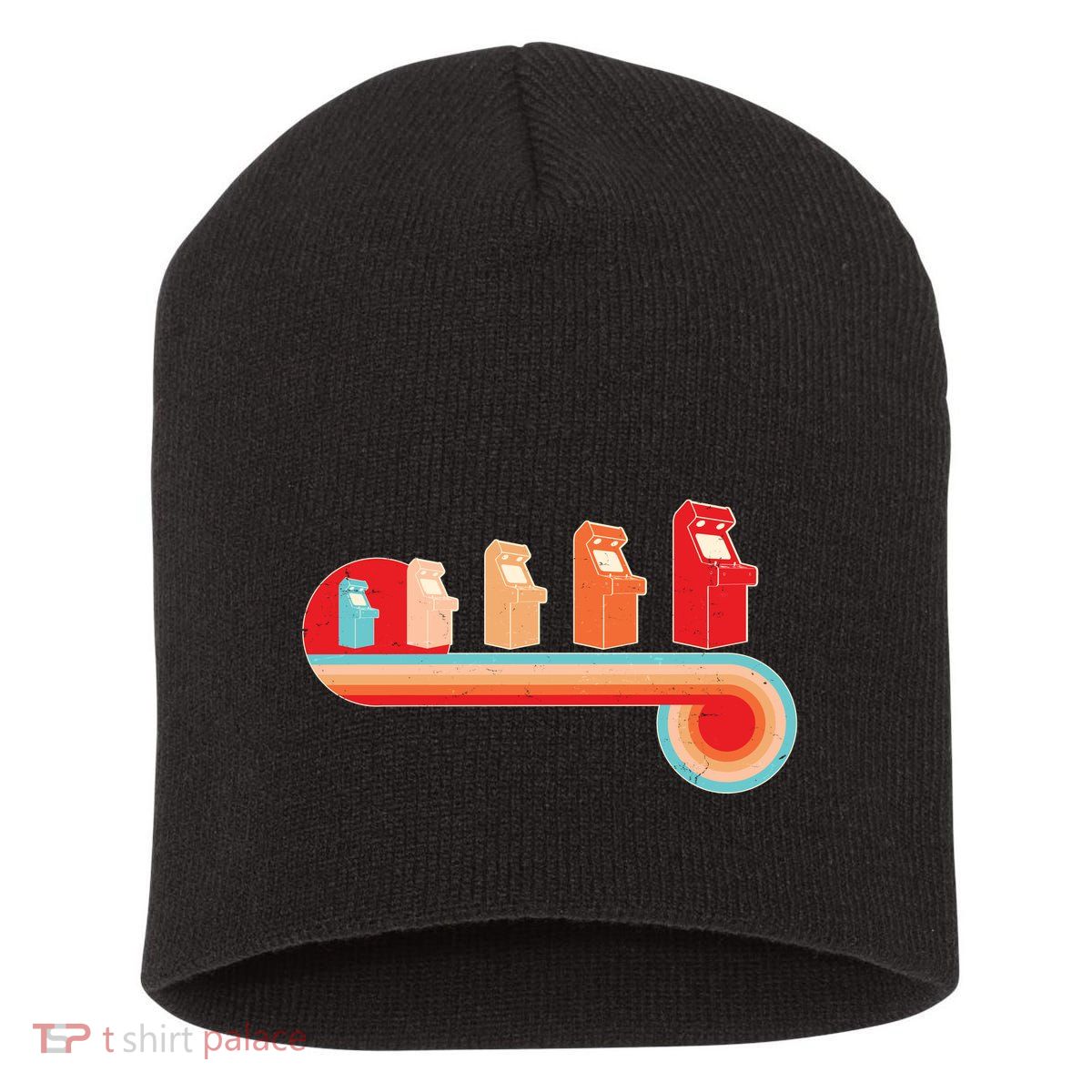 Retro Vintage Video Game Arcade Machines Short Acrylic Beanie