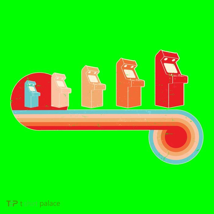 Retro Vintage Video Game Arcade Machines Poster