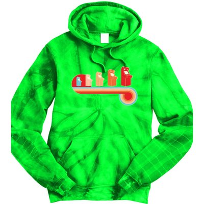 Retro Vintage Video Game Arcade Machines Tie Dye Hoodie