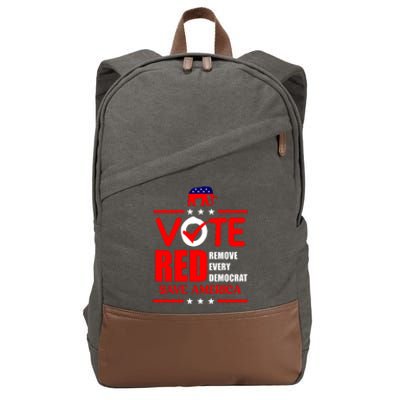 Republican Voter Vote Red Remove Democrat Save America Cotton Canvas Backpack