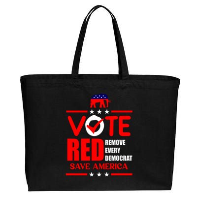 Republican Voter Vote Red Remove Democrat Save America Cotton Canvas Jumbo Tote