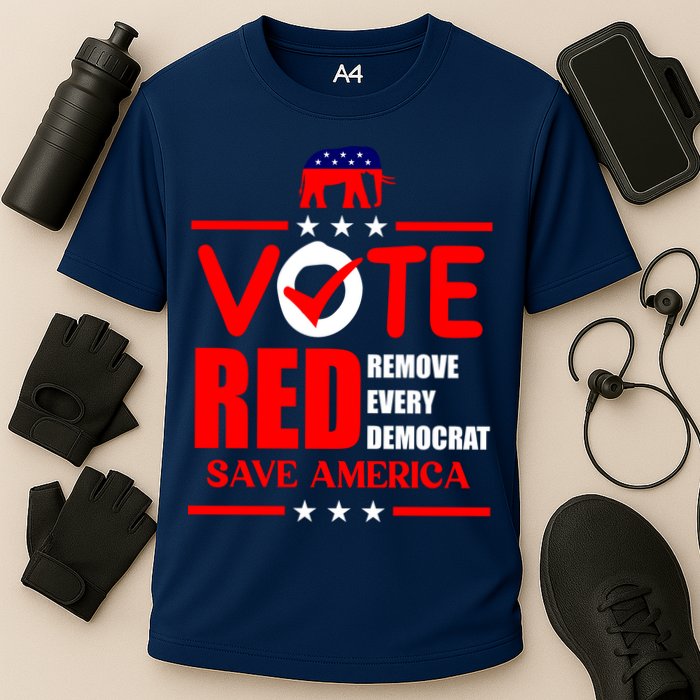 Republican Voter Vote Red Remove Democrat Save America Cooling Performance Crew T-Shirt