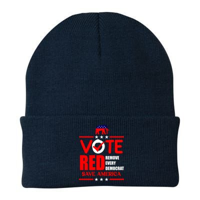 Republican Voter Vote Red Remove Democrat Save America Beanie