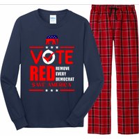 Republican Voter Vote Red Remove Democrat Save America Long Sleeve Pajama Set