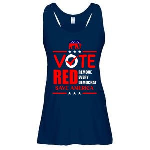 Republican Voter Vote Red Remove Democrat Save America Ladies Essential Flowy Tank