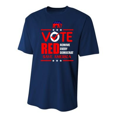 Republican Voter Vote Red Remove Democrat Save America Youth Performance Sprint T-Shirt