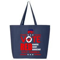 Republican Voter Vote Red Remove Democrat Save America 25L Jumbo Tote