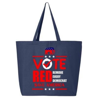 Republican Voter Vote Red Remove Democrat Save America 25L Jumbo Tote