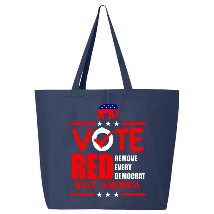 Republican Voter Vote Red Remove Democrat Save America 25L Jumbo Tote