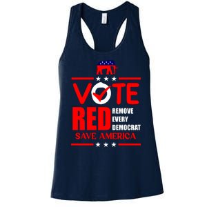 Republican Voter Vote Red Remove Democrat Save America Women's Racerback Tank