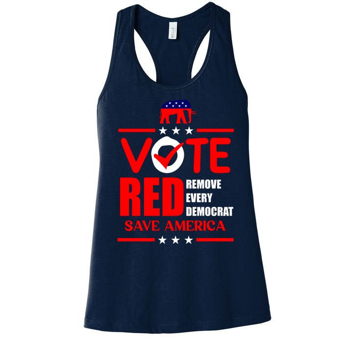 Republican Voter Vote Red Remove Democrat Save America Women's Racerback Tank