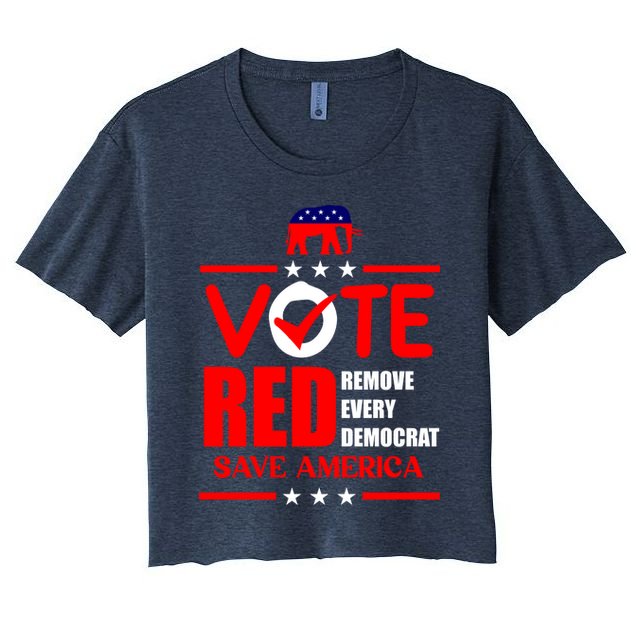 Republican Voter Vote Red Remove Democrat Save America Crop Top