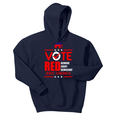 Republican Voter Vote Red Remove Democrat Save America Kids Hoodie