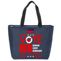 Republican Voter Vote Red Remove Democrat Save America Zip Tote Bag