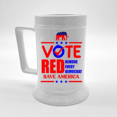 Republican Voter Vote Red Remove Democrat Save America Beer Stein