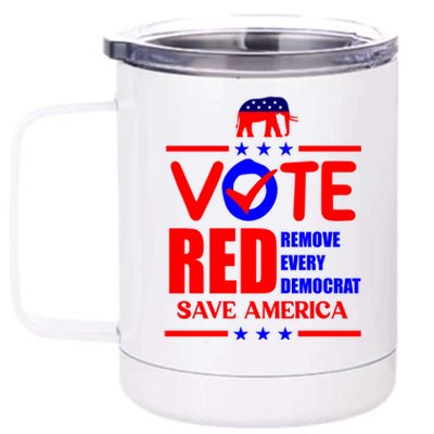 Republican Voter Vote Red Remove Democrat Save America 12 oz Stainless Steel Tumbler Cup