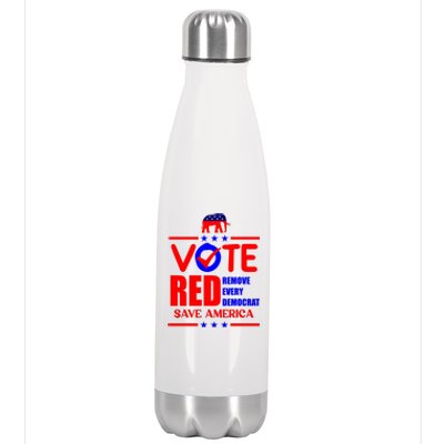 Republican Voter Vote Red Remove Democrat Save America Stainless Steel Insulated Water Bottle