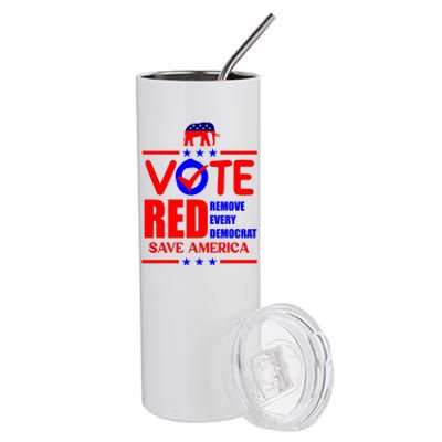 Republican Voter Vote Red Remove Democrat Save America Stainless Steel Tumbler