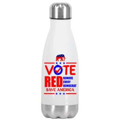 Republican Voter Vote Red Remove Democrat Save America Stainless Steel Insulated Water Bottle