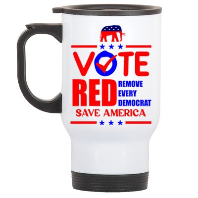 Republican Voter Vote Red Remove Democrat Save America Stainless Steel Travel Mug