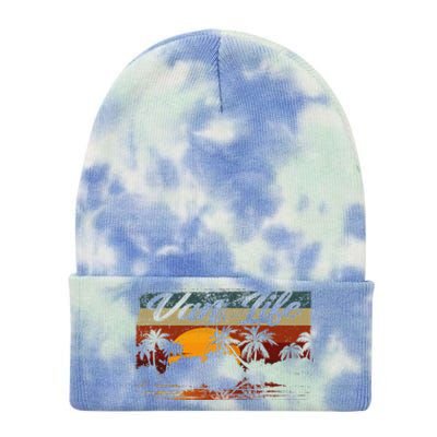 Retro Vintage Van Life Is The Real Adventure Tie Dye 12in Knit Beanie