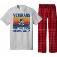 Retro Vintage Veterans Voting For Harris Walz Waltz 2024 Pajama Set