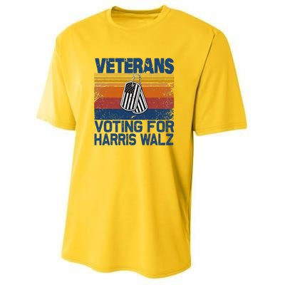 Retro Vintage Veterans Voting For Harris Walz Waltz 2024 Youth Performance Sprint T-Shirt