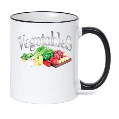 Retro Vintage Vegetables 11oz Black Color Changing Mug