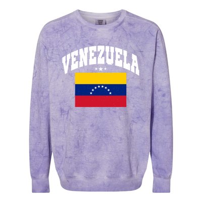 Retro Venezuela Vintage Flag Throwback Gift Colorblast Crewneck Sweatshirt