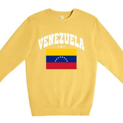 Retro Venezuela Vintage Flag Throwback Gift Premium Crewneck Sweatshirt