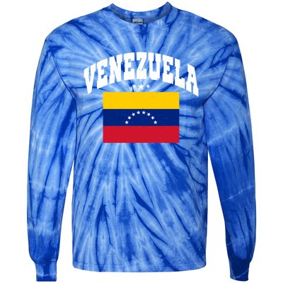 Retro Venezuela Vintage Flag Throwback Gift Tie-Dye Long Sleeve Shirt