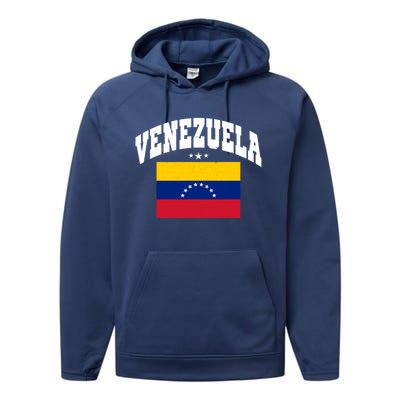 Retro Venezuela Vintage Flag Throwback Gift Performance Fleece Hoodie