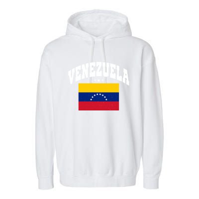 Retro Venezuela Vintage Flag Throwback Gift Garment-Dyed Fleece Hoodie