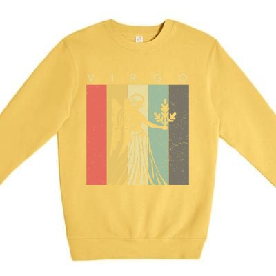 Retro Vintage Virgo Zodiac Gift Premium Crewneck Sweatshirt