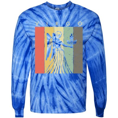 Retro Vintage Virgo Zodiac Gift Tie-Dye Long Sleeve Shirt