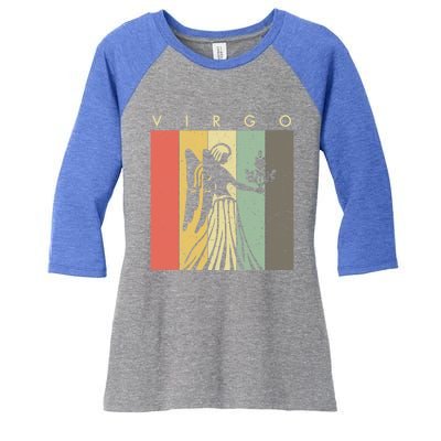 Retro Vintage Virgo Zodiac Gift Women's Tri-Blend 3/4-Sleeve Raglan Shirt