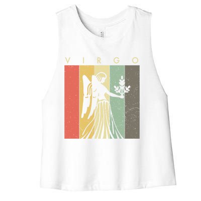 Retro Vintage Virgo Zodiac Gift Women's Racerback Cropped Tank