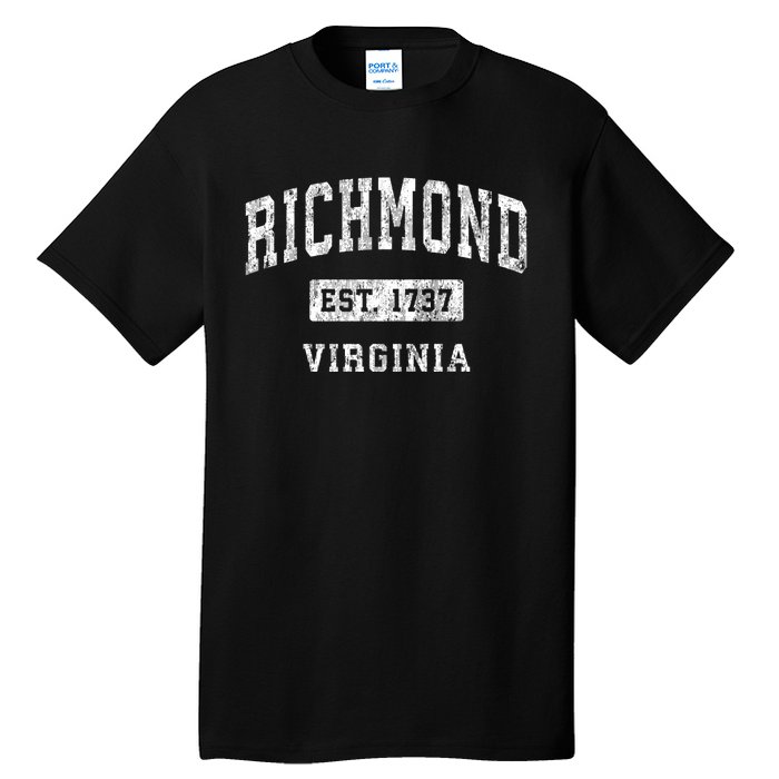 Richmond Virginia Va Vintage Established Sports Tall T-Shirt