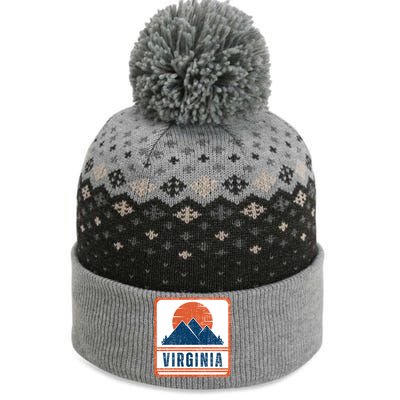 Retro Vintage Virginia USA Mountain Gift For Men The Baniff Cuffed Pom Beanie